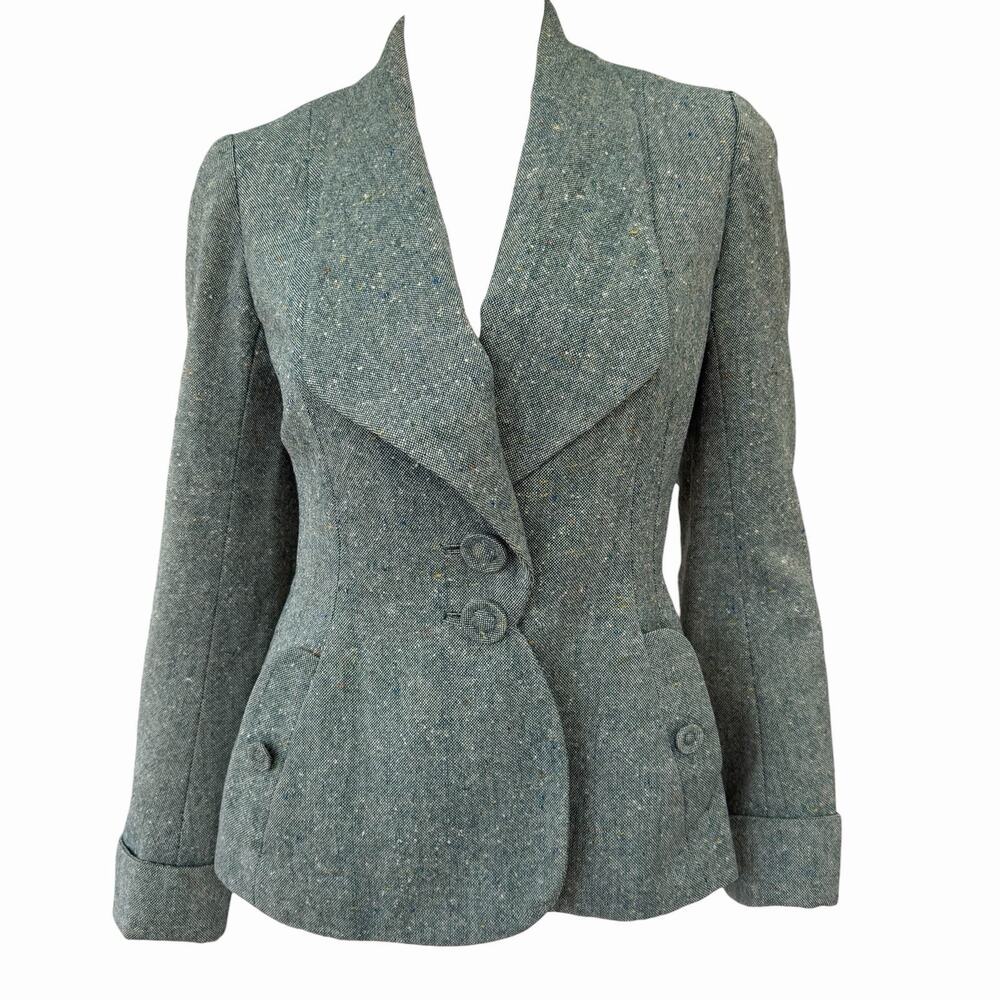 Vintage 1930’s/40’s Jacket, Sage Green Tweed, Small